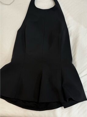 Black Halter Peplum
